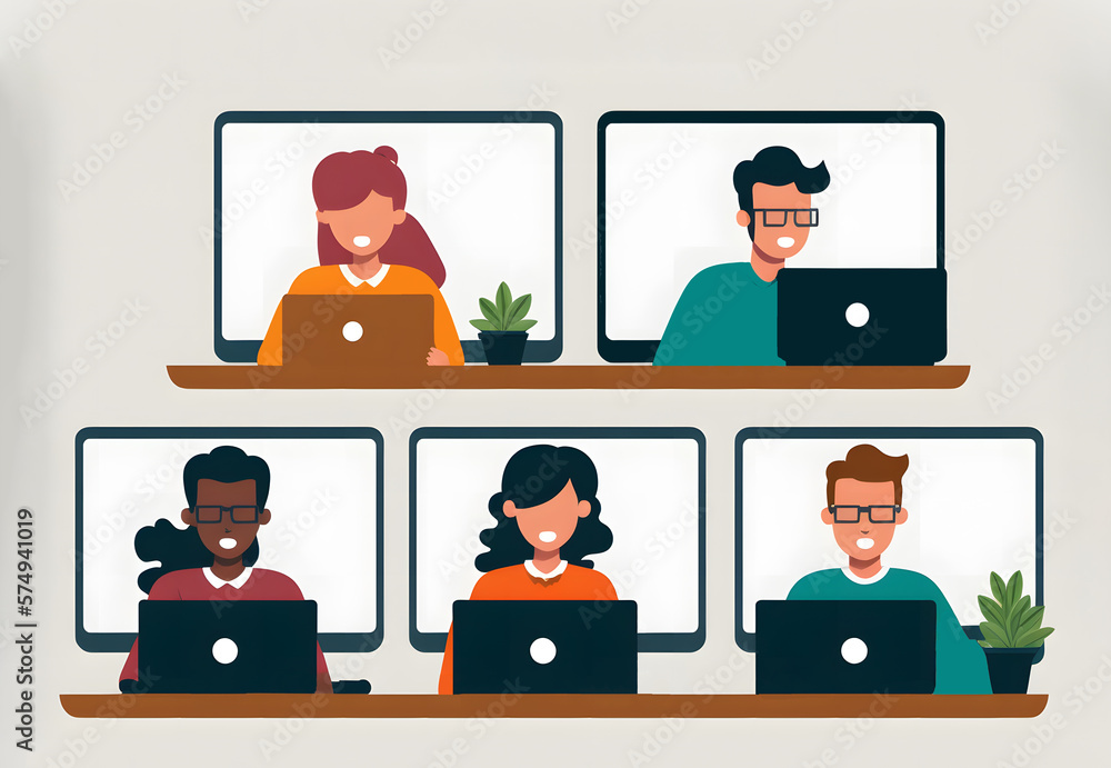 Fototapeta premium Illustration for work, business and office, generative, generative AI, artificial intelligence
