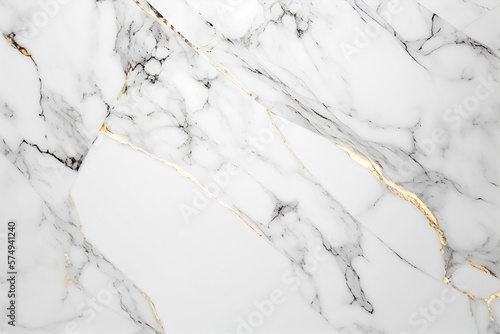Luxury white and gold marble texture background for creating an abstract and minimalist look in any space. Rich and luxurious, its marble veining adds beauty to any decor. AI Generated