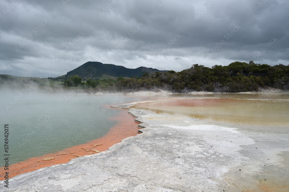 Natural hot springs in New Zealand