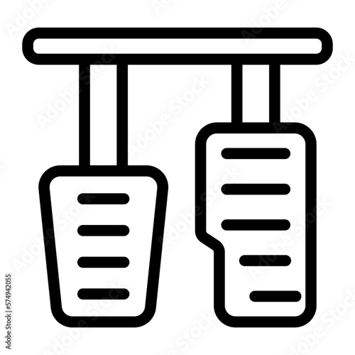 car pedal line icon