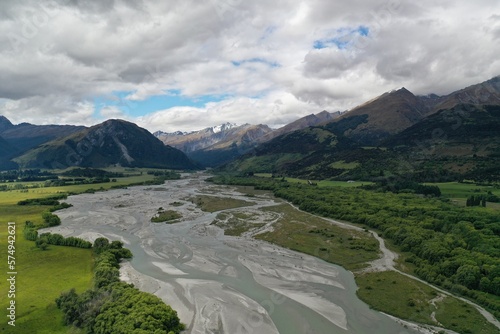 The mountain and river view in New Zealand