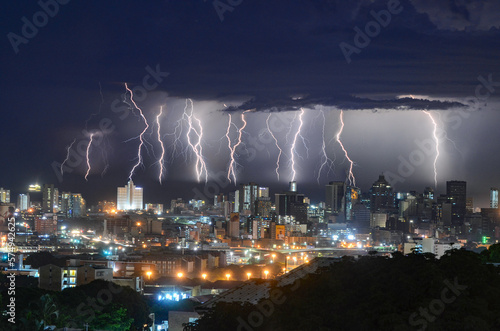 Lightning storm over the City of Durban
