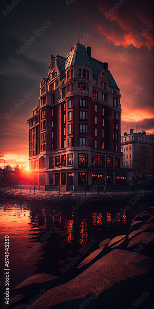 Naklejka premium night city view