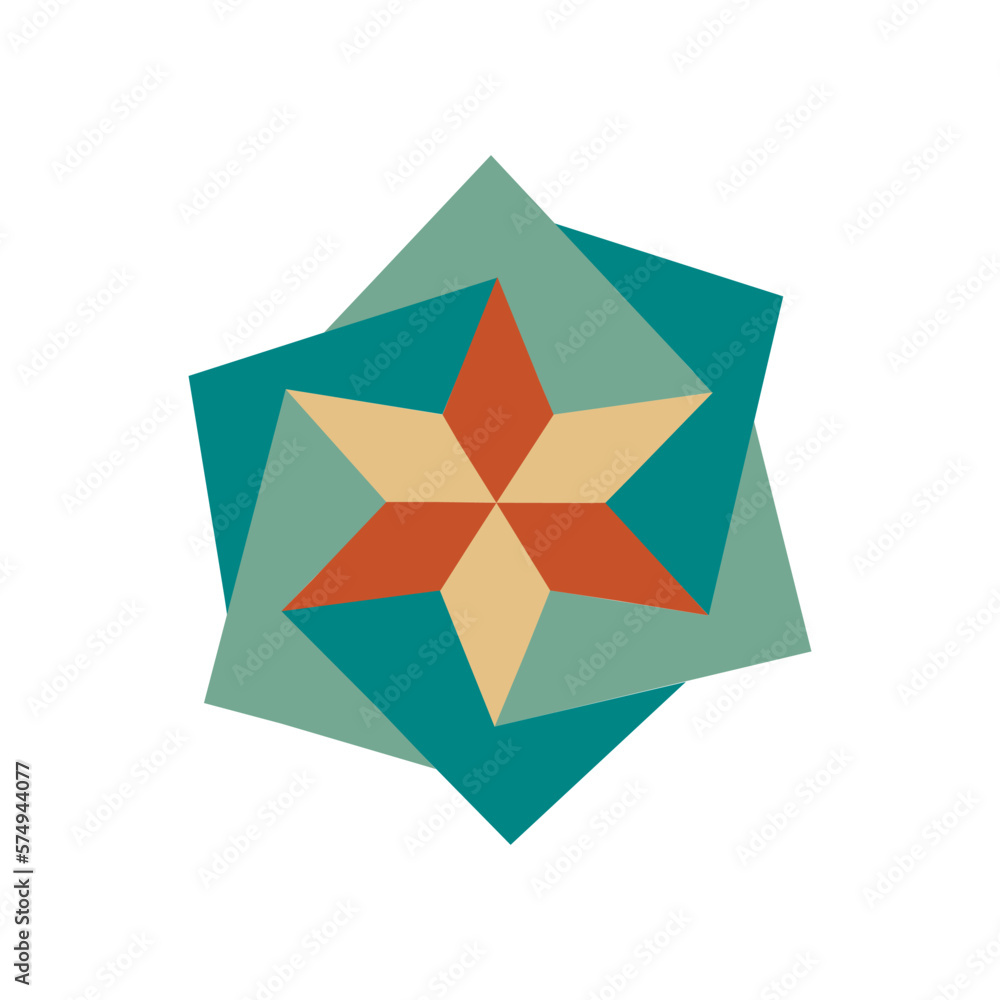 Mosaic stars in the form of cubes Mosaic stars in the form of cubes