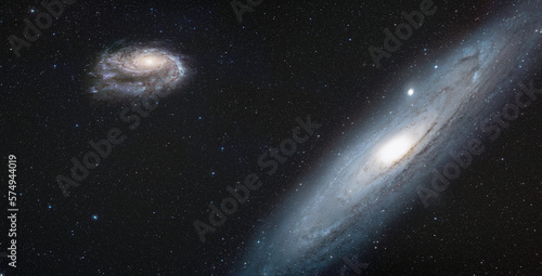 Fototapeta Naklejka Na Ścianę i Meble -  Andromeda galaxy with our galaxy is Milky Way in the  background 