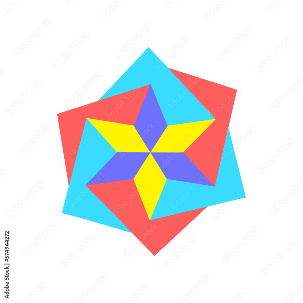 Mosaic stars in the form of cubes Mosaic stars in the form of cubes