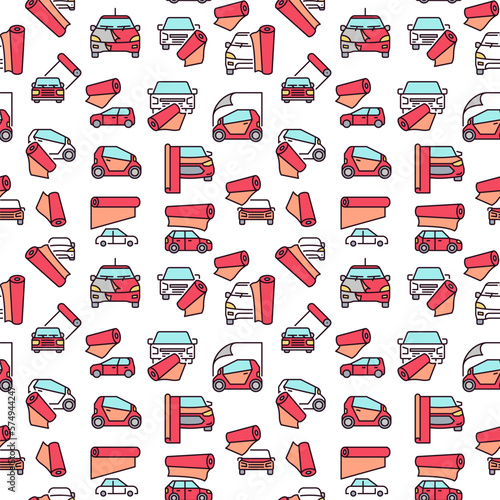 Vehicle Wrapping creative seamless background - vector concept colored pattern