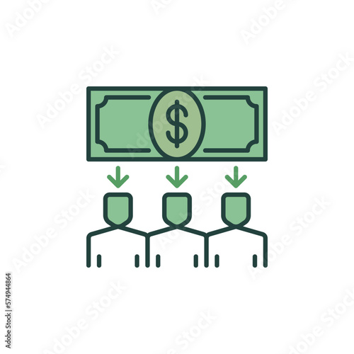People and Money Banknote vector Bribery concept colored icon