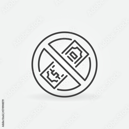 Stop Corruption vector Bribery Ban concept line icon or symbol