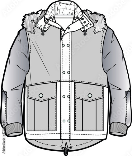 illustration vector jacket clothing clothes drawings design collar belted contarasting puffa gilet trim kidswear outwear younger baby caqoule pocho raincoat anorak kids wool coat parka boys fur 