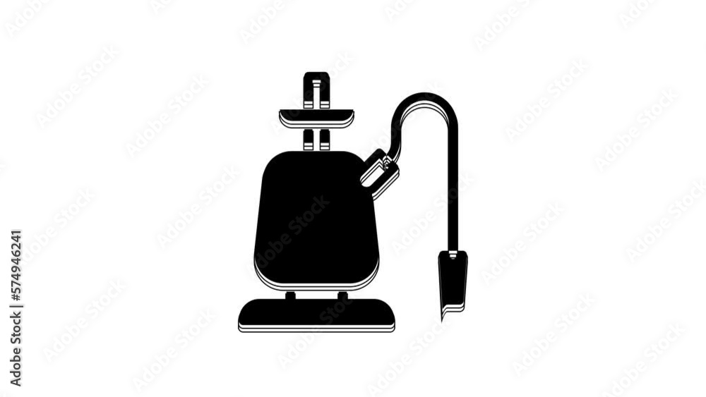 Black Hookah icon isolated on white background. 4K Video motion graphic animation Black Hookah icon isolated on white background. 4K Video motion graphic animation