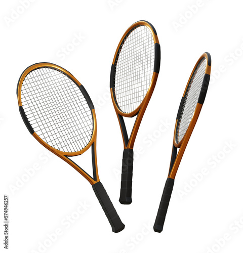 Fototapeta 3d rendering racket tennis sport equipment perspective view