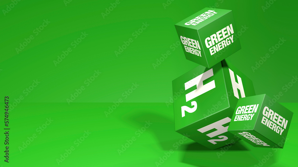 Wasserstoff Grüne Energie Vorlage Banner 3D Wasserstoff Grüne Energie Vorlage Banner 3D