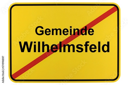 Illustration eines Ortsschildes der Gemeinde Wilhelmsfeld in Baden-Württemberg photo