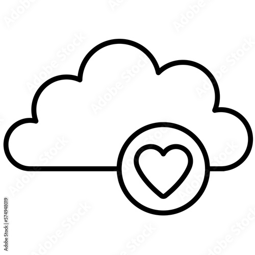 Nubes y corazón. Amor. San Valentín. Corazones.