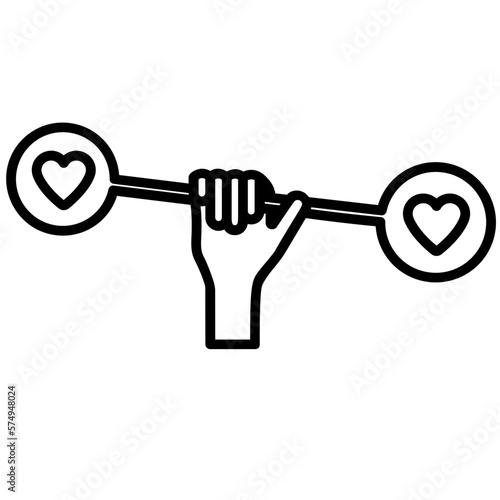 Pesas con símbolo del corazón. Balance. Amor. San Valentín. Corazones.