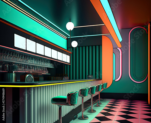 Fototapeta Naklejka Na Ścianę i Meble -  Moderne Bar, ki generated