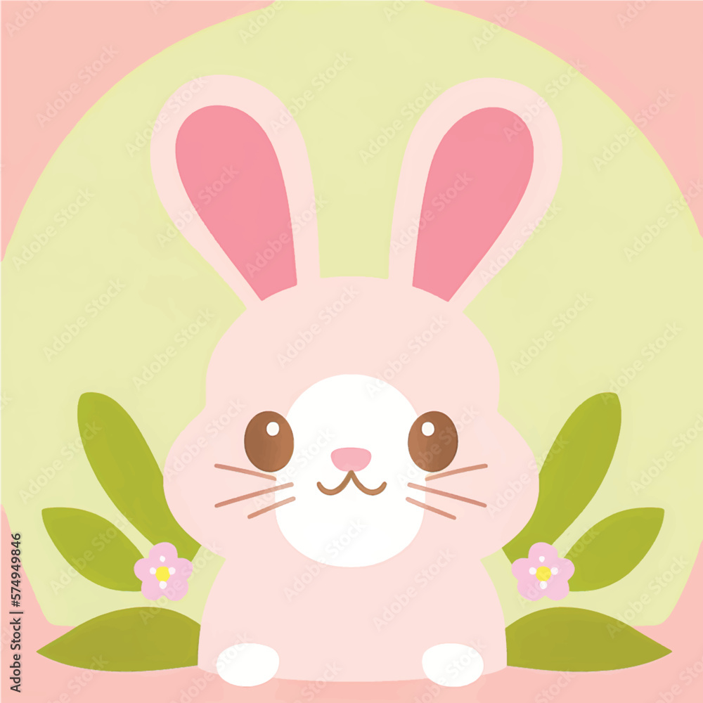 Hop into Fun with this Adorable Vector Rabbit Illustration! Surrounded by Lush Greenery, Trees, and Blooming Flowers, Perfect for Children's Books, Nature-Themed Designs, and Springtime Projects Hop into Fun with this Adorable Vector Rabbit Illustration! Surrounded by Lush Greenery, Trees, and Blooming Flowers, Perfect for Children's Books, Nature-Themed Designs, and Springtime Projects
