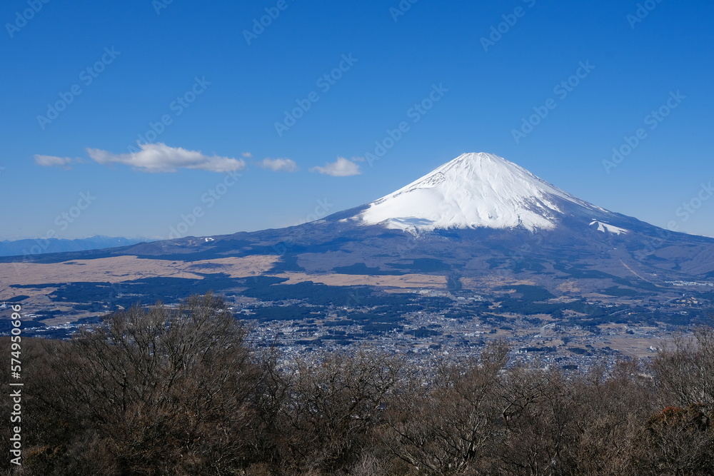 金時山山頂から見る富士山