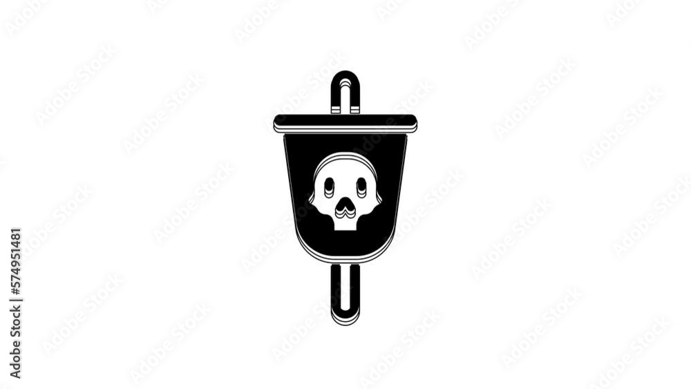 Black Pirate flag icon isolated on white background. 4K Video motion graphic animation Black Pirate flag icon isolated on white background. 4K Video motion graphic animation
