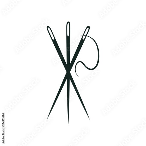 Sewing Needle icon vector. Needle Thread illustration sign. Sewing symbol. seamstress logo.