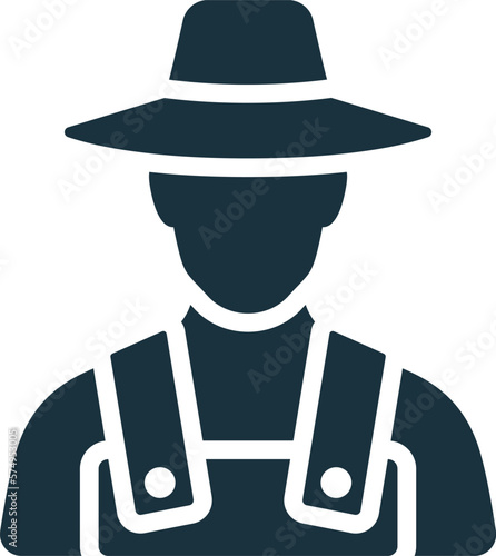 Farmer icon. Monochrome simple sign from agriculture collection. Farmer icon for logo, templates, web design and infographics.