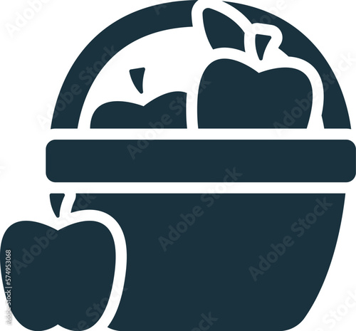Apple harvest icon. Monochrome simple sign from agriculture collection. Apple harvest icon for logo, templates, web design and infographics.