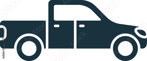 Pickup truck icon. Monochrome simple sign from agriculture collection. Pickup truck icon for logo, templates, web design and infographics.
