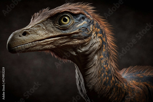 3D render Dinosaur |  Illustration of Velociraptor-Dinosauriers. Ai photo