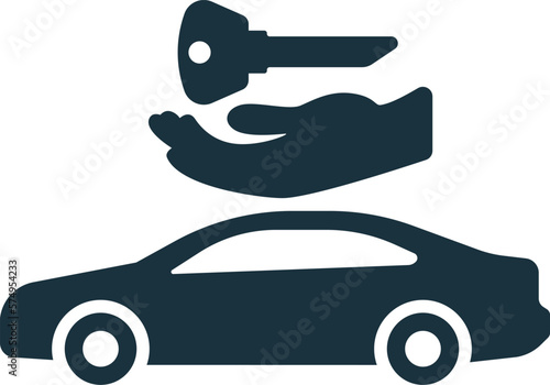 Car hire icon. Monochrome simple sign from airport elements collection. Car hire icon for logo, templates, web design and infographics.