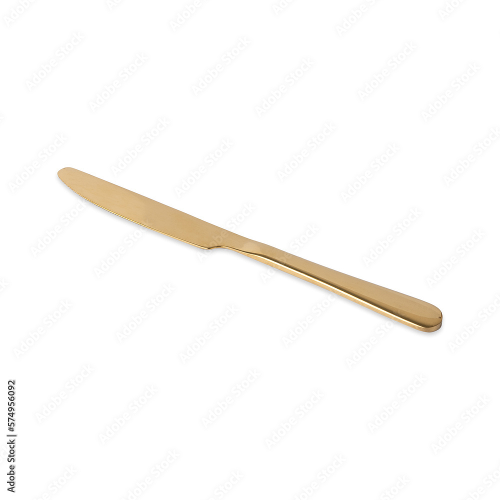 Golden metal knife isolated over white background Golden metal knife isolated over white background
