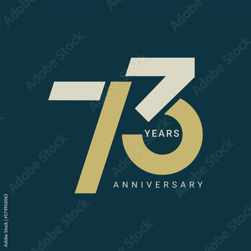 73, 73rd Years Anniversary Logo, Vector Template Design element for birthday, invitation, wedding, jubilee and greeting card illustration. photo