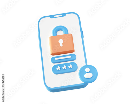 3d Smartphone and security V2 icon for UI UX web mobile apps social media ads designs