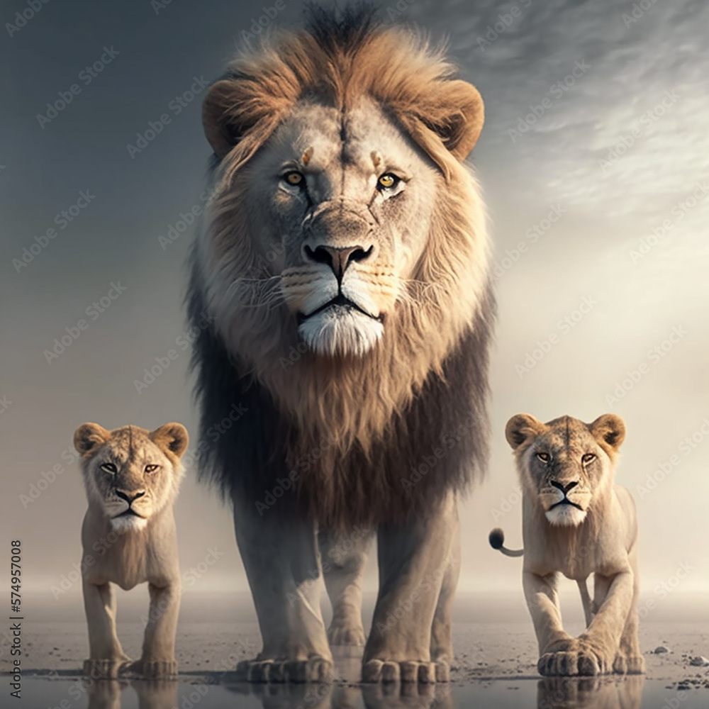 Obraz premium lion and lioness