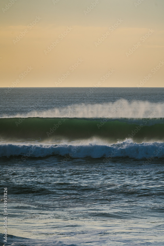 Majestic view of stormy waves in evening time Majestic view of stormy waves in evening time
