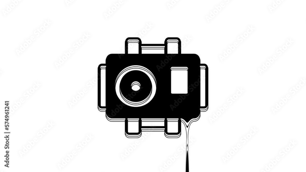 Black Photo camera for diver icon isolated on white background. Foto camera icon. Diving underwater equipment. 4K Video motion graphic animation Black Photo camera for diver icon isolated on white background. Foto camera icon. Diving underwater equipment. 4K Video motion graphic animation