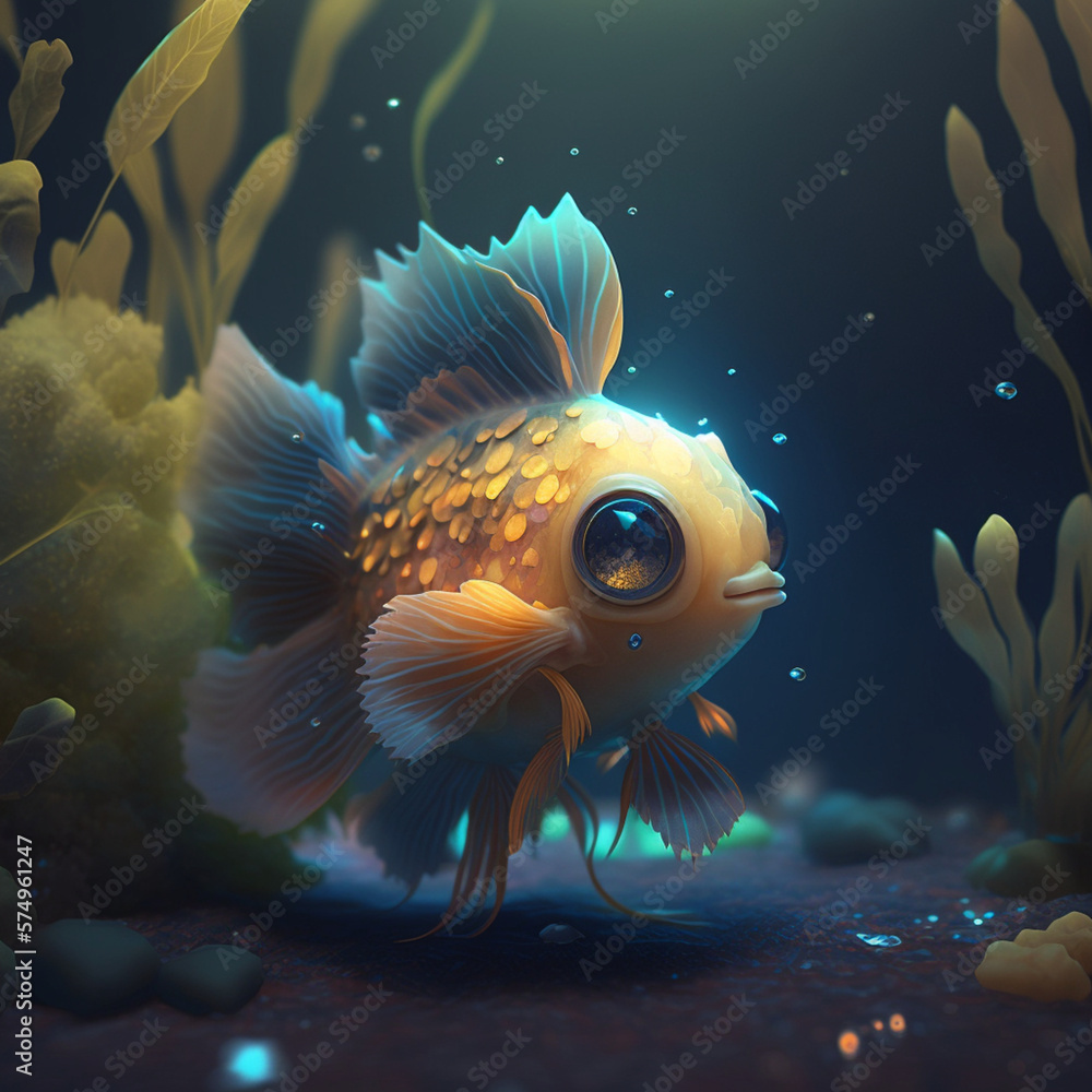 Cute Fish lights in the magic night Cute Fish lights in the magic night