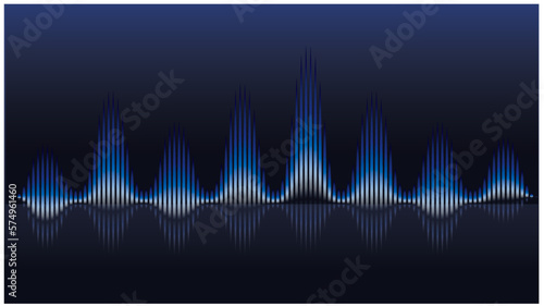 Color Sound Wave on dark Background, technology, and earthquake wave diagram concept, design for music studio and wave function concept, Vector Illustration.