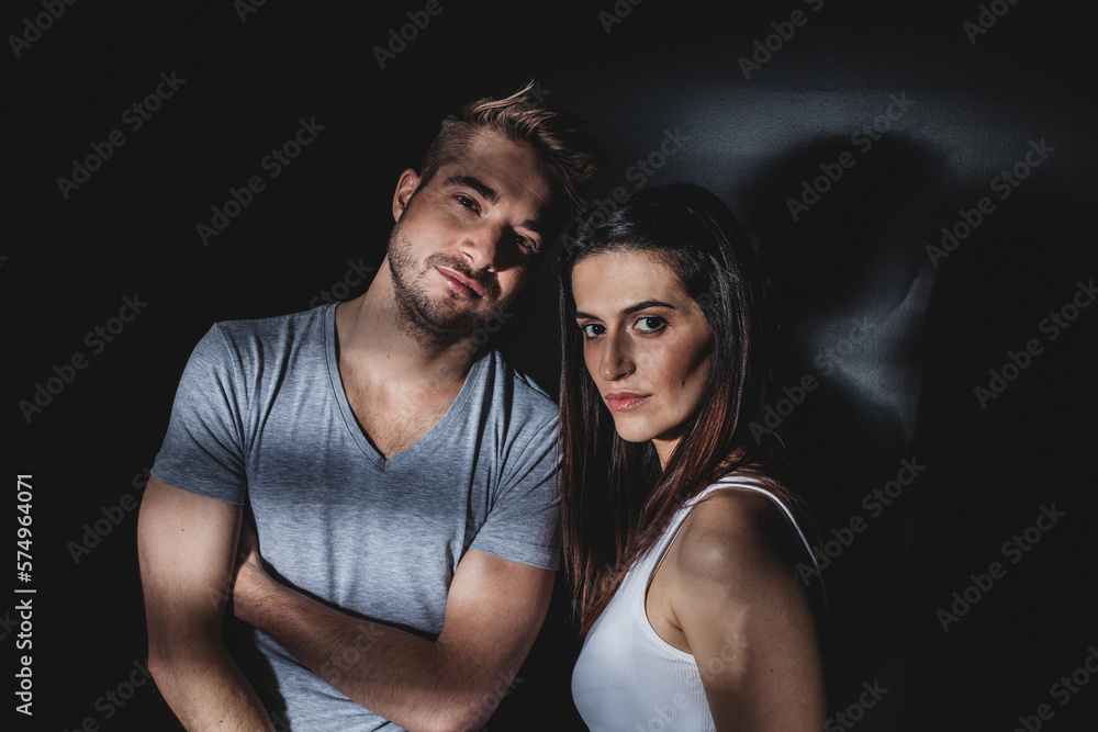 Couple posing in studio Couple posing in studio