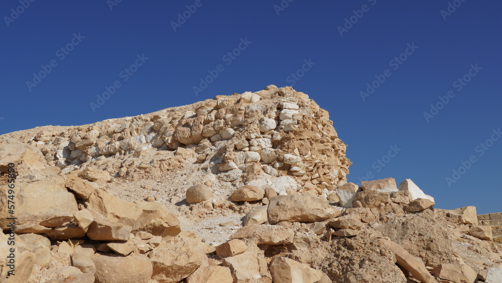 Remains of Abandoned Nabateans city Nitzana at Negev desert