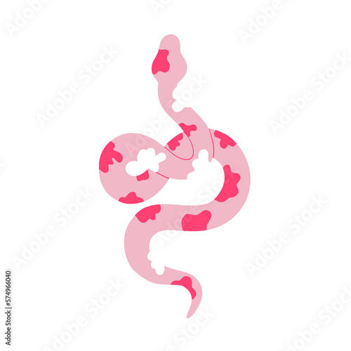 Wallpaper Mural Pink snake with plants and flowers.Beautiful pink snake. Leaves and plants.Pattern with leaves and snake.Background with snake Torontodigital.ca