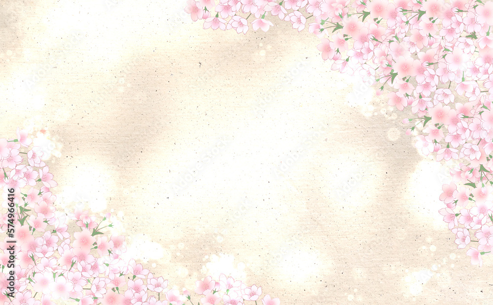 満開の桜 キラキラ背景グラデ素材 -うすねず-