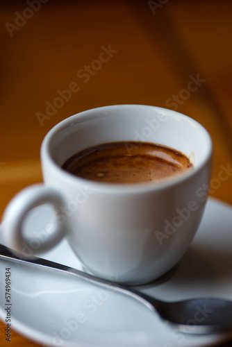 Espresso cup of coffee with creama
