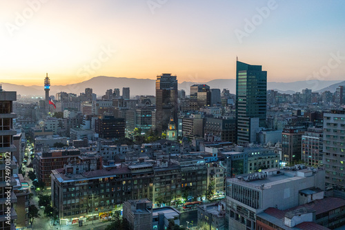 Sunset over Santiago, Chile