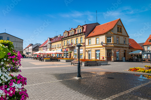 Market square in Zlotow  Greater Poland Voivodeship  Poland 