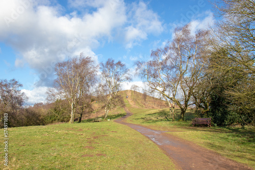 Springtime landscape along the Malvern hills.