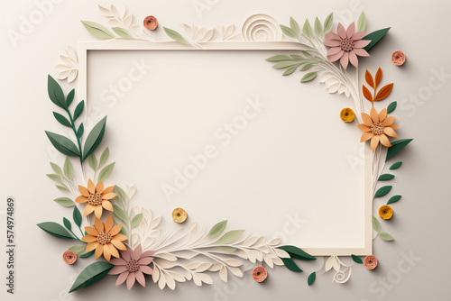 frame of Quill flowers, quilled