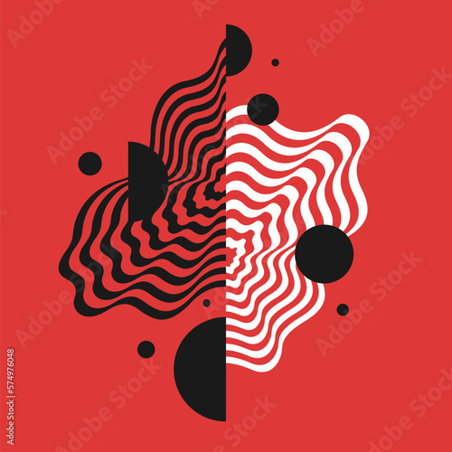 Modern background with abstract elements and dynamic shapes. Vector illustration.
