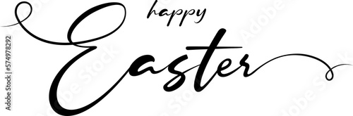 Happy Easter vector calligraphy text. Happy Easter greeting card. Modern Handwritten type on transparent background. PNG image