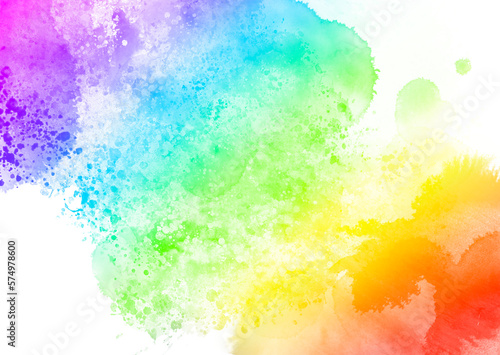 abstract rainbow watercolor background, png splashes with transparent background 